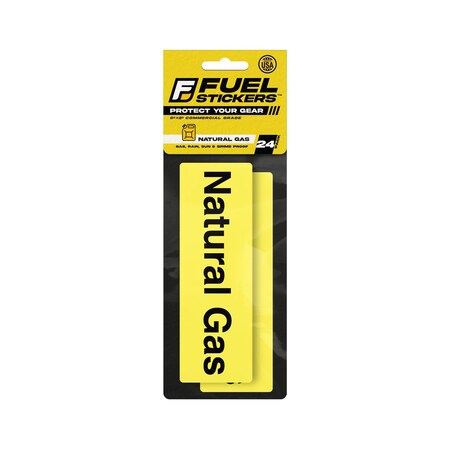 Fuel Stickers Natural Gas Label, Natural Gas Sticker: For Pipe, Tank, Container, Hvy-Dty, 6''x2'', 24PK Z-262NAT-24PK
